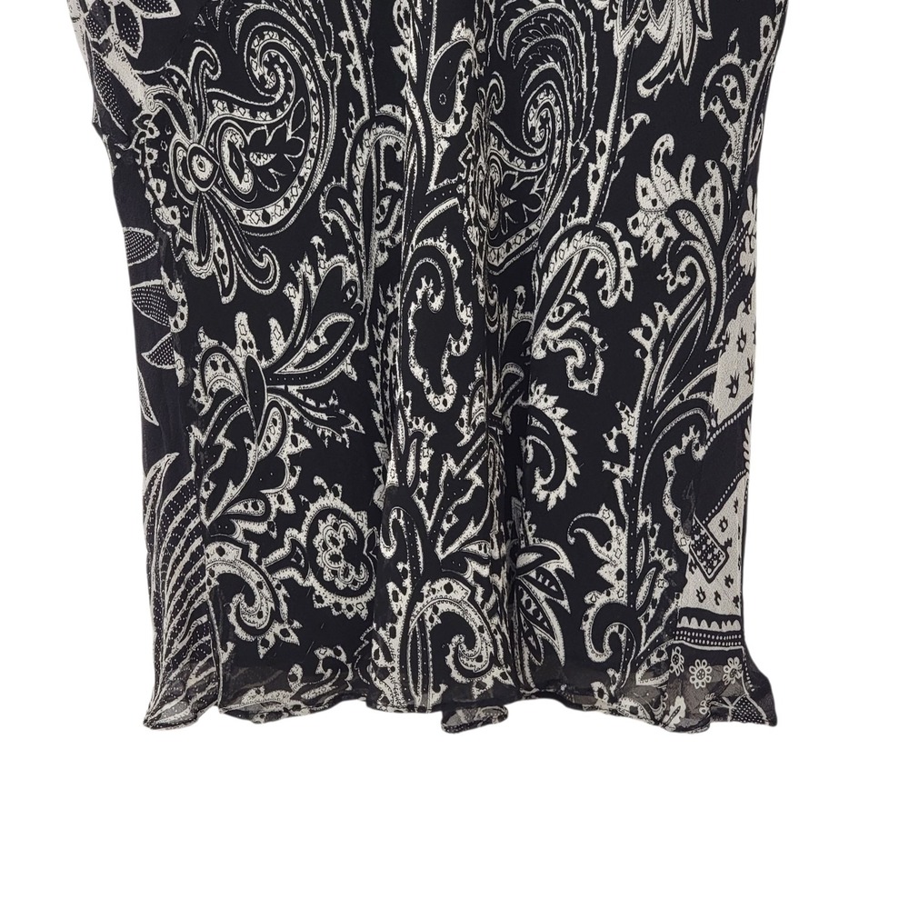 Vintage ICE Top Womens XL‎ Black Y2K Silk Fairy Ruffles Sheer Romantic Floral - Picture 7 of 14